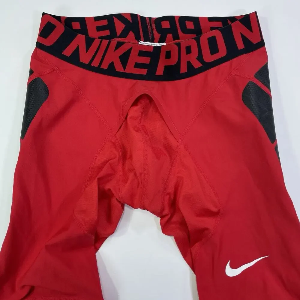 Nike Pro MLB Padded Compression Pants Red Black Baseball Size Medium 27x21